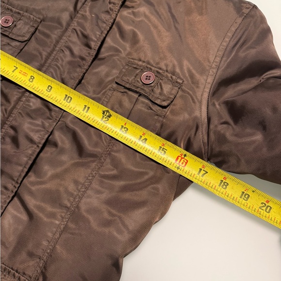 🤎 Garage Women’s Brown Utility Jacket with Quilted Hood Size XS - Picture 9 of 10
